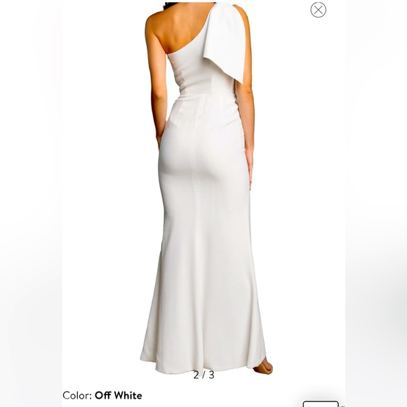 Georgina One Shoulder Crepe Gown - Picture 2 of 5